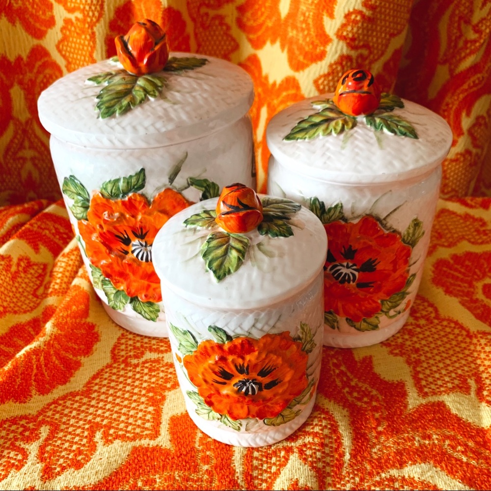 Lefton Poppy Canisters